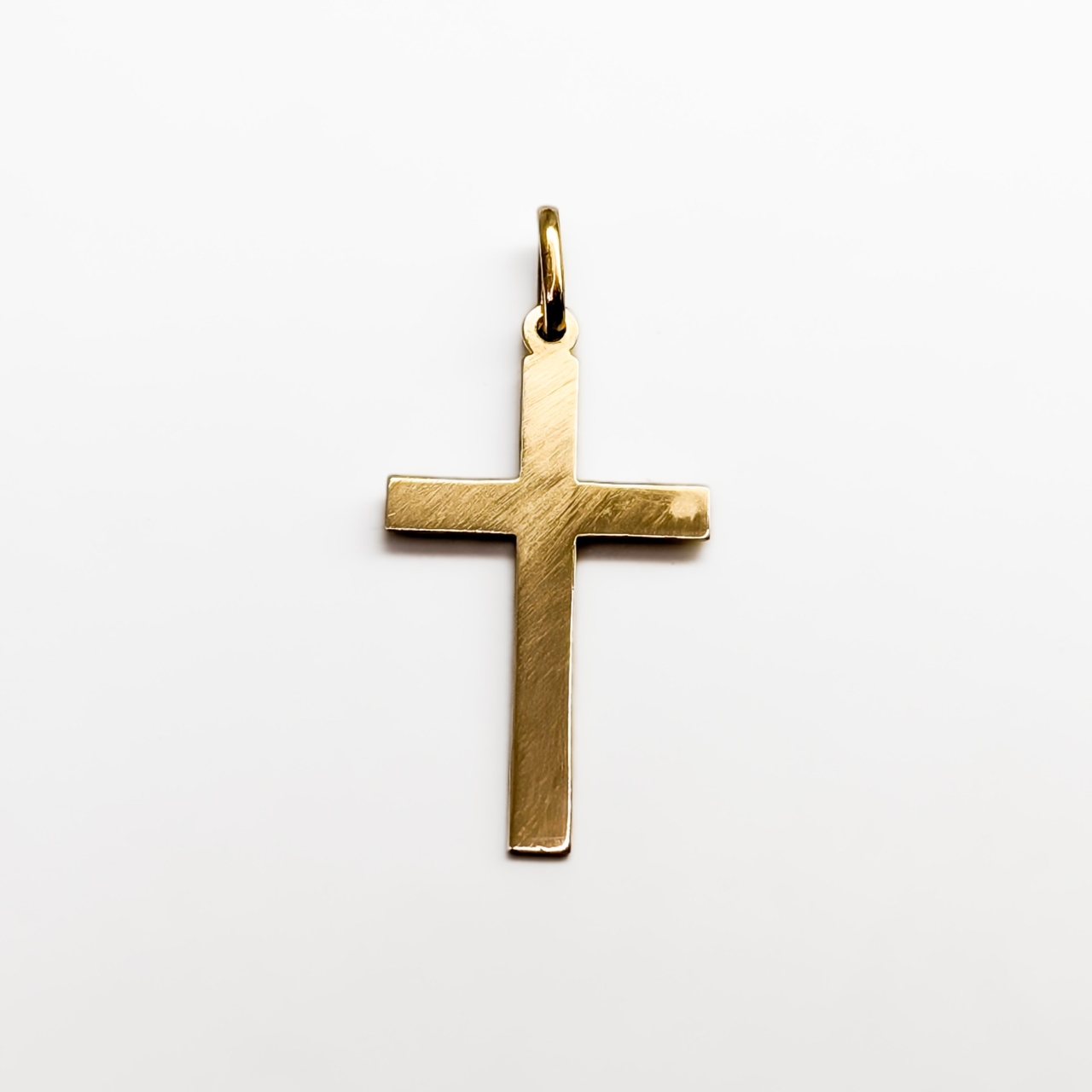 9ct Yellow Gold Cross Pendant - Brushed Finish #68353 9ct Yellow Gold Cross Pendant - Brushed Finish #68353 - Image 2