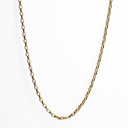 9ct Yellow Gold Oval Belcher Link Chain Necklace - 47cm #67609