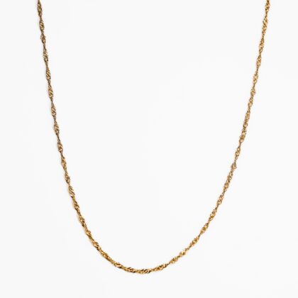 9ct Yellow Gold Singapore Link Chain Necklace - 45cm #68161