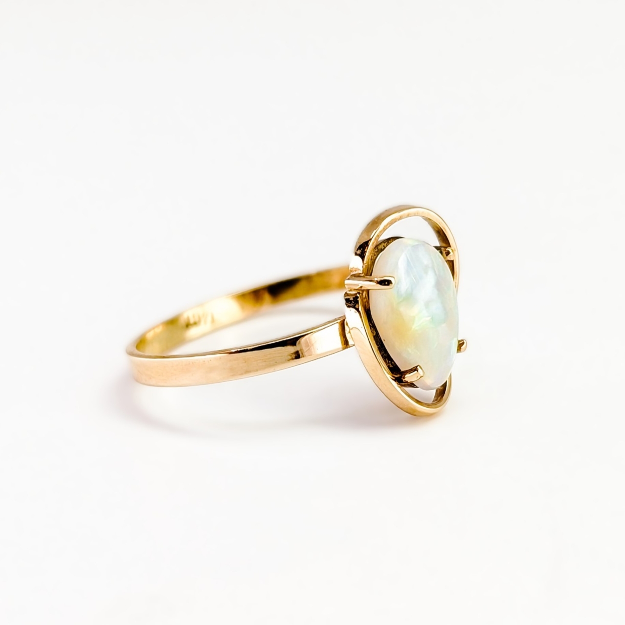 Australian Natural Opal Ring - 14ct Yellow Gold - Size L #68097 Australian Natural Opal Ring - 14ct Yellow Gold - Size L #68097 - Image 7