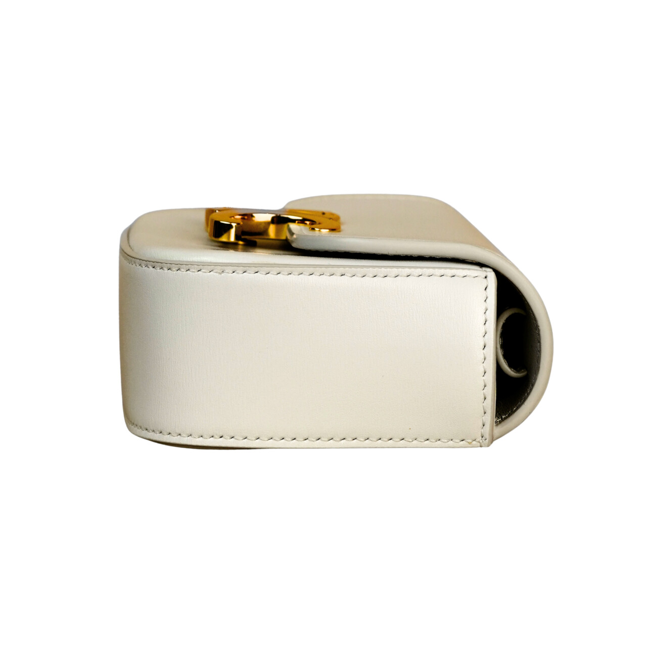 Celine Mini Claude Bag – White Calfskin With Gold Hardware 