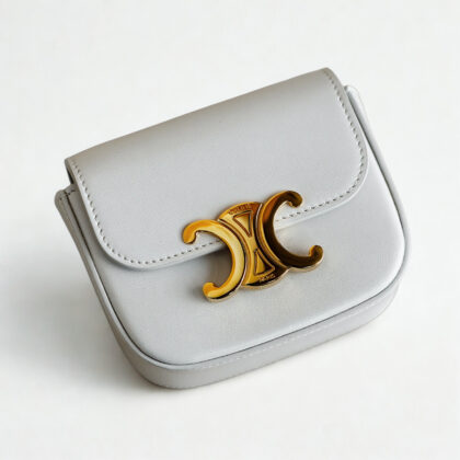 Celine Mini Claude Bag – White Calfskin with Gold Hardware - Booklet & Dust Bag #67722