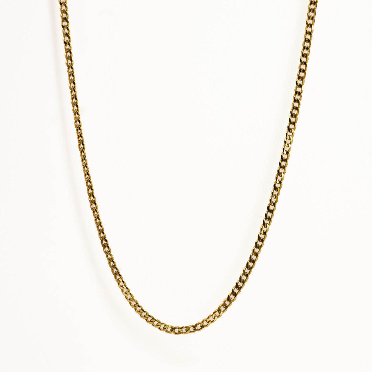 Diamond-Cut Curb Link Chain Yellow Gold Vermeil on Sterling Silver 60cm #68531