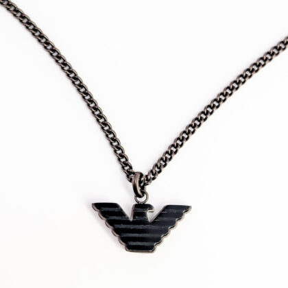 Emporio Armani Iconic Eagle Logo Steel Necklace – With Box & Authenticity #67715