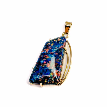 Monty's Freeform Opal Triplet Pendant - 18ct Yellow Gold - 18mm #68110