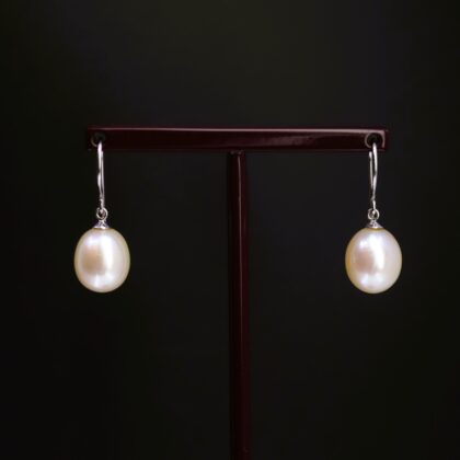 Freshwater Pearl Drop Earrings - 9ct White Gold – Val $625 #68631