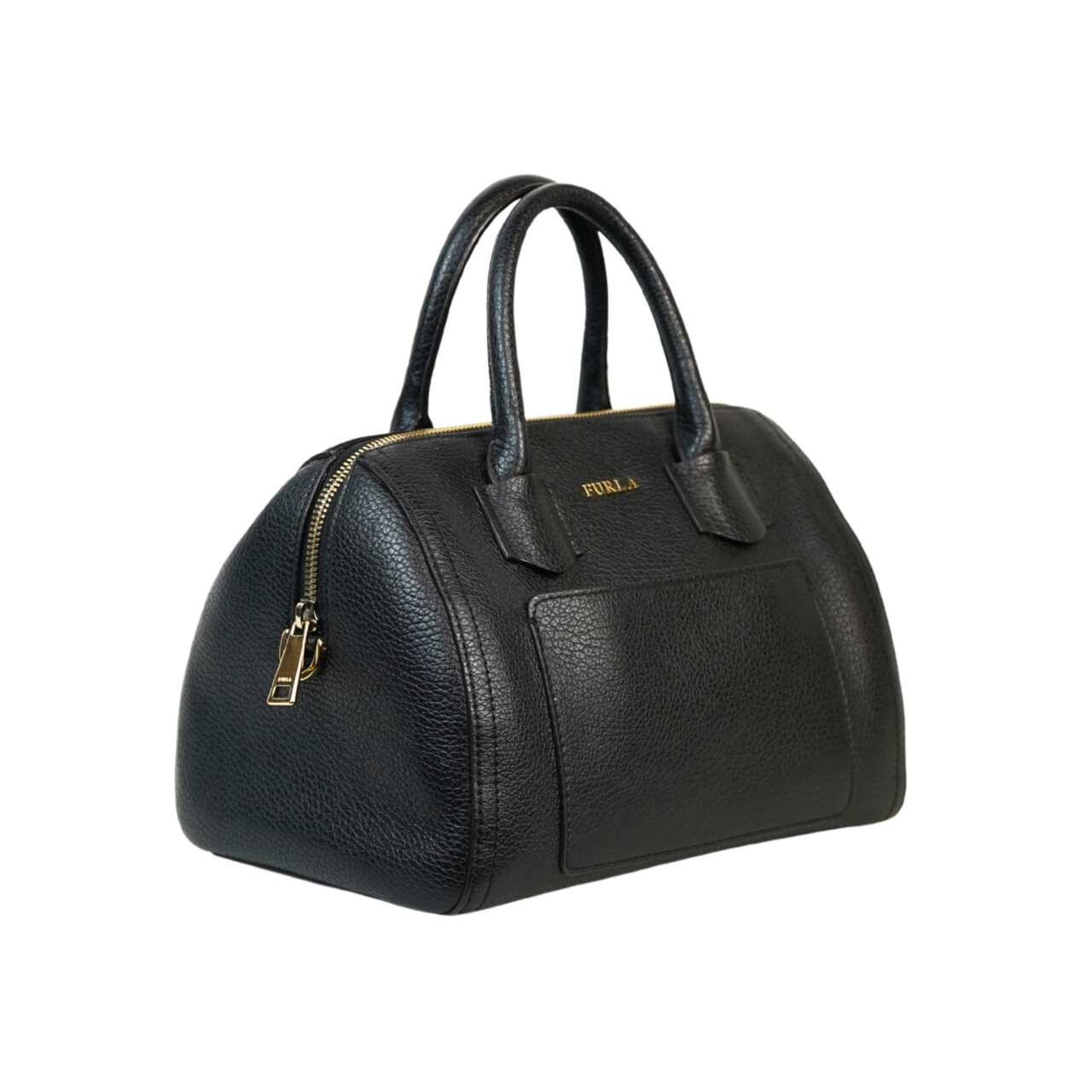 Furla Alba Satchel Bag – Black Pebbled Leather – Gold-Tone Hardware – with Dust Bag #68083 Furla Alba Satchel Bag – Black Pebbled Leather – Gold-Tone Hardware – with Dust Bag #68083 - Image 2