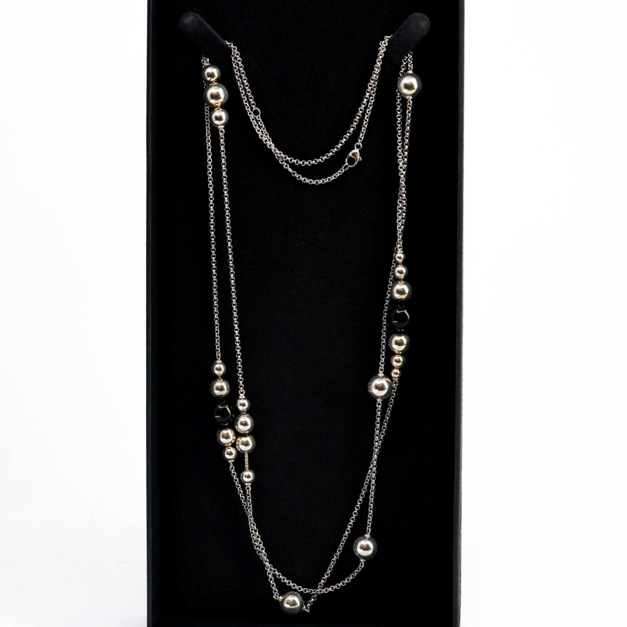 Georg Jensen Sterling Silver & Onyx Sphere Necklace 115cm - In Box #67577 Georg Jensen Sterling Silver & Onyx Sphere Necklace 115cm - In Box #67577 - Image 11