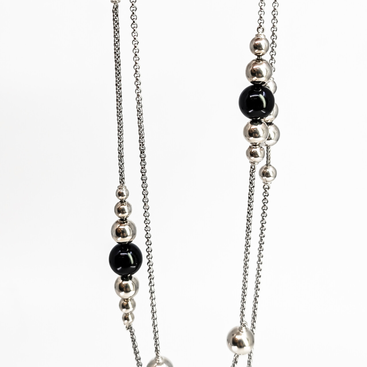 Georg Jensen Sterling Silver & Onyx Sphere Necklace 115cm - In Box #67577 Georg Jensen Sterling Silver & Onyx Sphere Necklace 115cm - In Box #67577 - Image 9