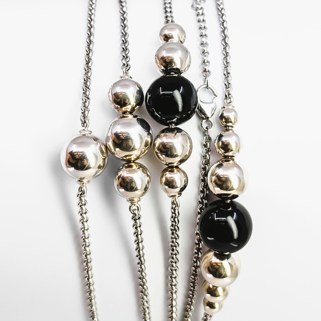 Georg Jensen Sterling Silver & Onyx Sphere Necklace 115cm - In Box #67577 Georg Jensen Sterling Silver & Onyx Sphere Necklace 115cm - In Box #67577 - Image 8