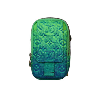 Louis Vuitton Double Phone Pouch Bag – Green Illusion Taurillon Leather (M81223) #67852