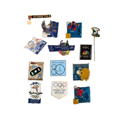 Olympic Pin Collection Lot 13 Sydney 2000 Moscow 1980 Brisbane 1982 NBC #67489