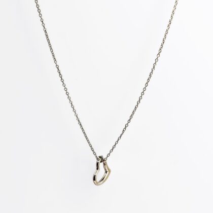 9ct White Gold Heart Pendant & Sterling Silver Necklace 45cm #67673