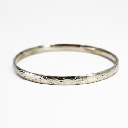 Solid Sterling Silver Engraved Bangle - 64mm - Michael Hill #68543