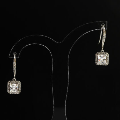 Monty's Sterling Silver Cubic Zirconia Drop Earrings #67583