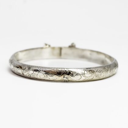Siam Sterling Silver Hinged Bangle - 59mm #68542