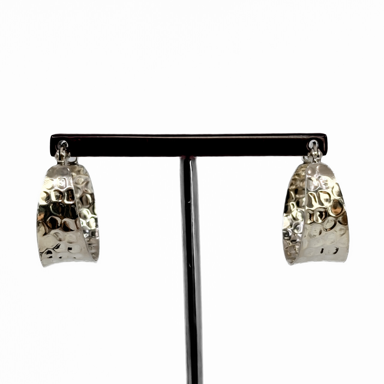 Sterling Silver Hammered Hoop Earrings – 20mm #67485