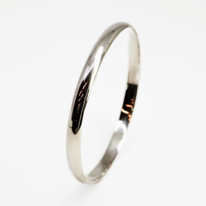 Solid Sterling Silver Bangle - 65mm Round #67579