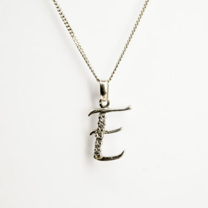 Sterling Silver Letter “E” Necklace & Pendant – 45cm #67669