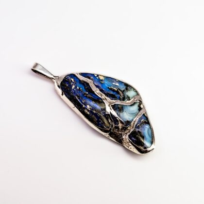 Sterling Silver Solid Opal Freeform Pendant #68074