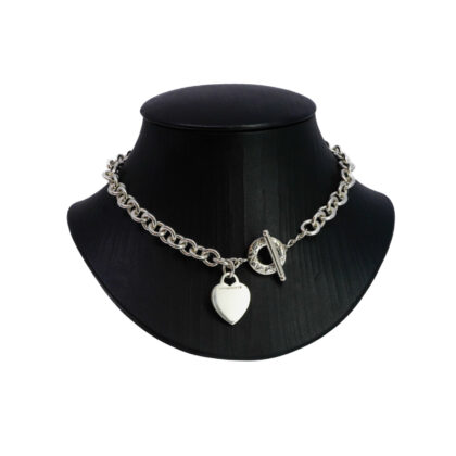 Tiffany & Co. Sterling Silver Heart Tag Toggle Necklace - 40cm #68130