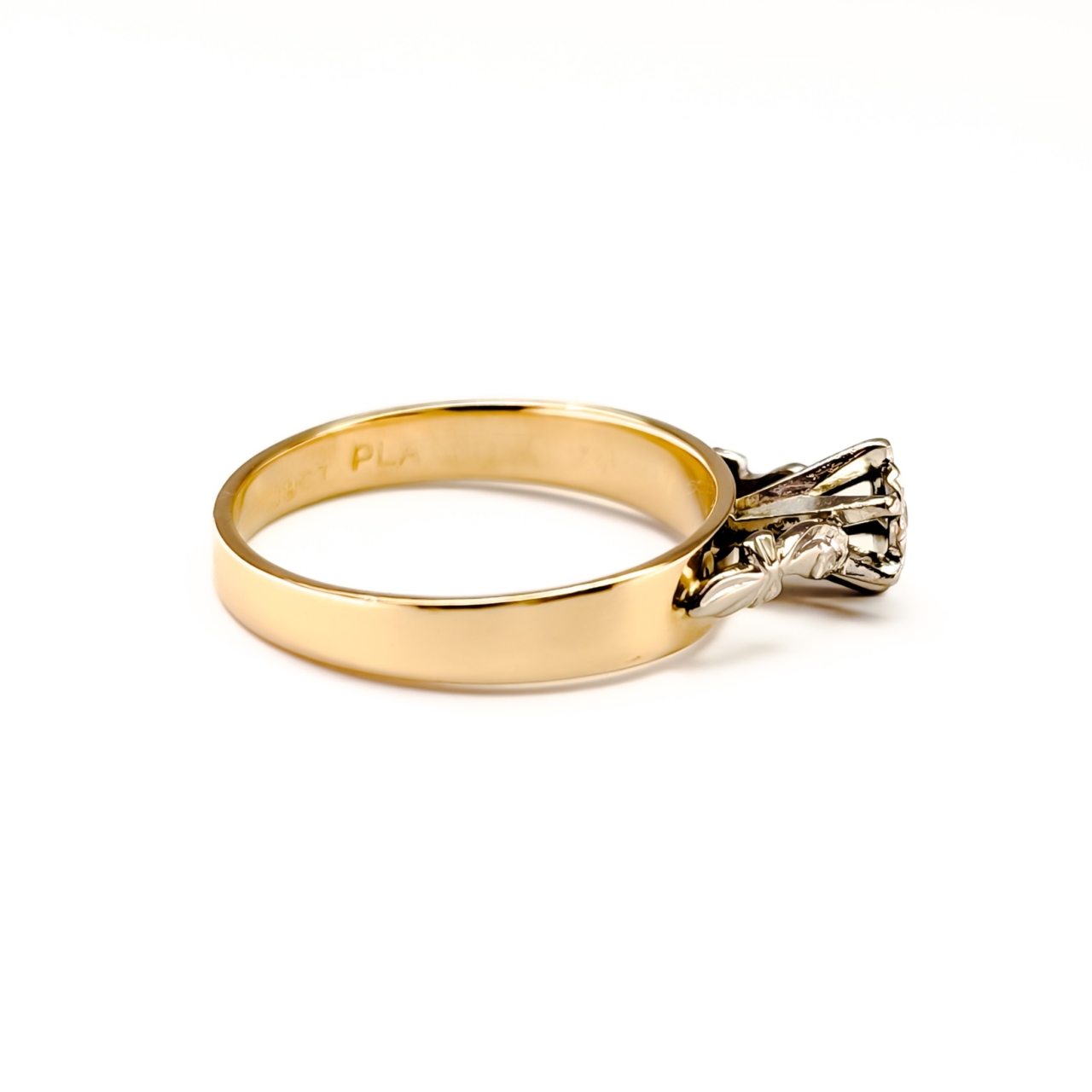 Vintage Solitaire Diamond Ring - 18ct Yellow Gold - Size N 1/2 #7892 Vintage Solitaire Diamond Ring - 18ct Yellow Gold - Size N 1/2 #7892 - Image 5