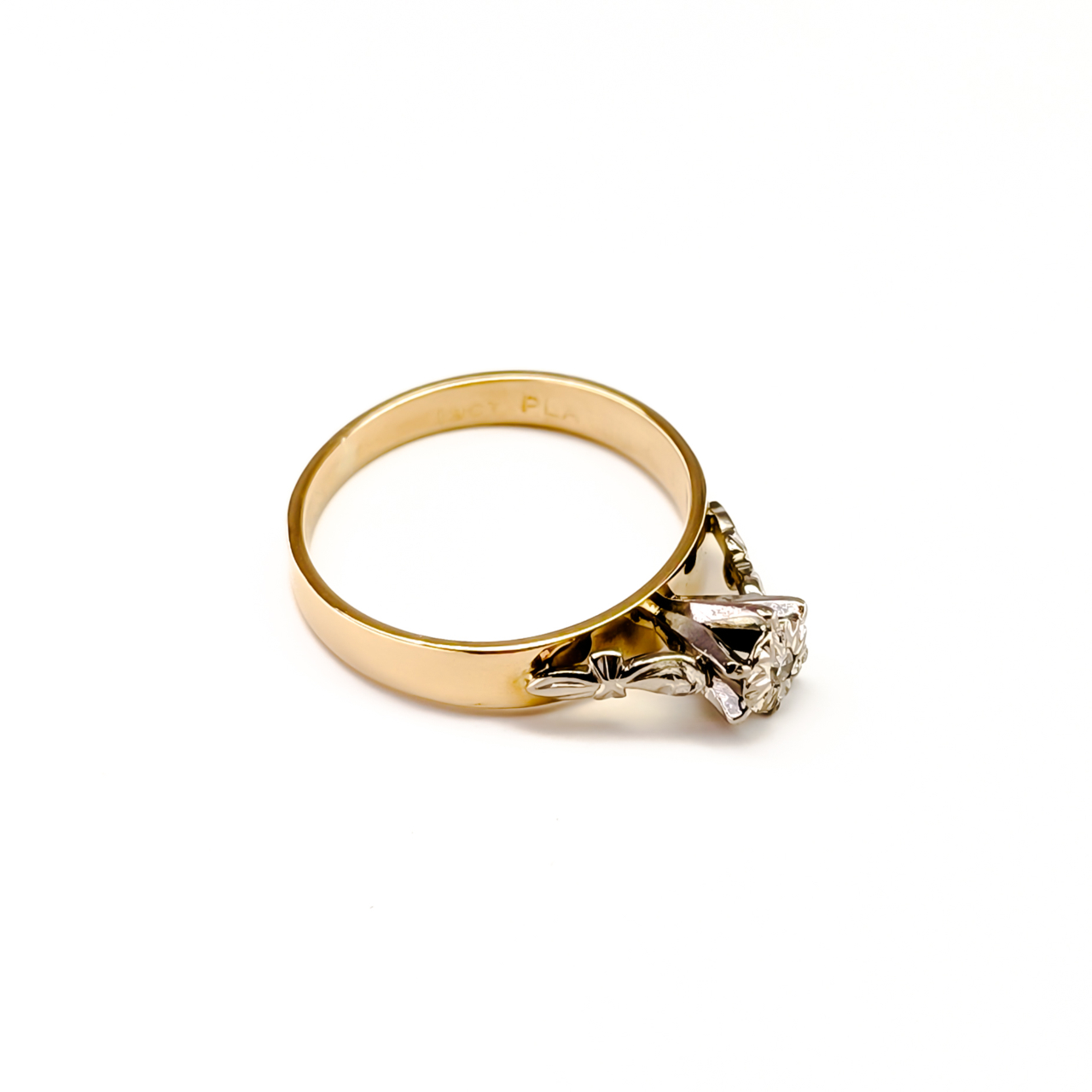 Vintage Solitaire Diamond Ring - 18ct Yellow Gold - Size N 1/2 #7892 Vintage Solitaire Diamond Ring - 18ct Yellow Gold - Size N 1/2 #7892 - Image 4