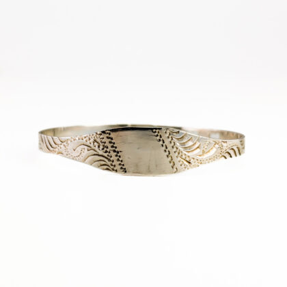 Vintage Sterling Silver Adjustable Baby or Child Buckle Bangle #67263