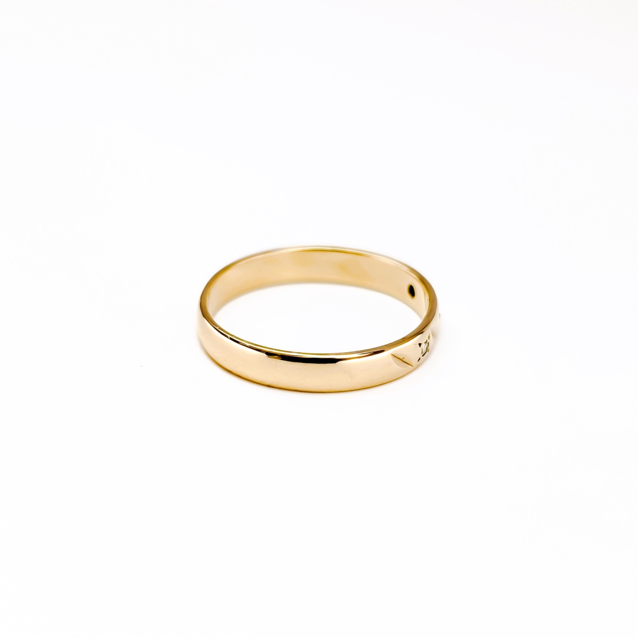 Vintage Three Diamond Band - 9ct Yellow Gold - Ring Size K1/2 #68137 Vintage Three Diamond Band - 9ct Yellow Gold - Ring Size K1/2 #68137 - Image 5