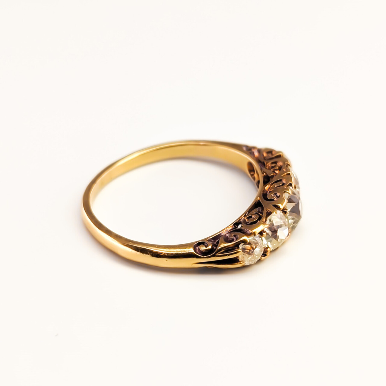 18ct Yellow Gold 1.25ct TW Old Euro Diamond London Bridge Ring Val $5299 Size O #68342 18ct Yellow Gold 1.25ct TW Old Euro Diamond London Bridge Ring Val $5299 Size O #68342 - Image 7