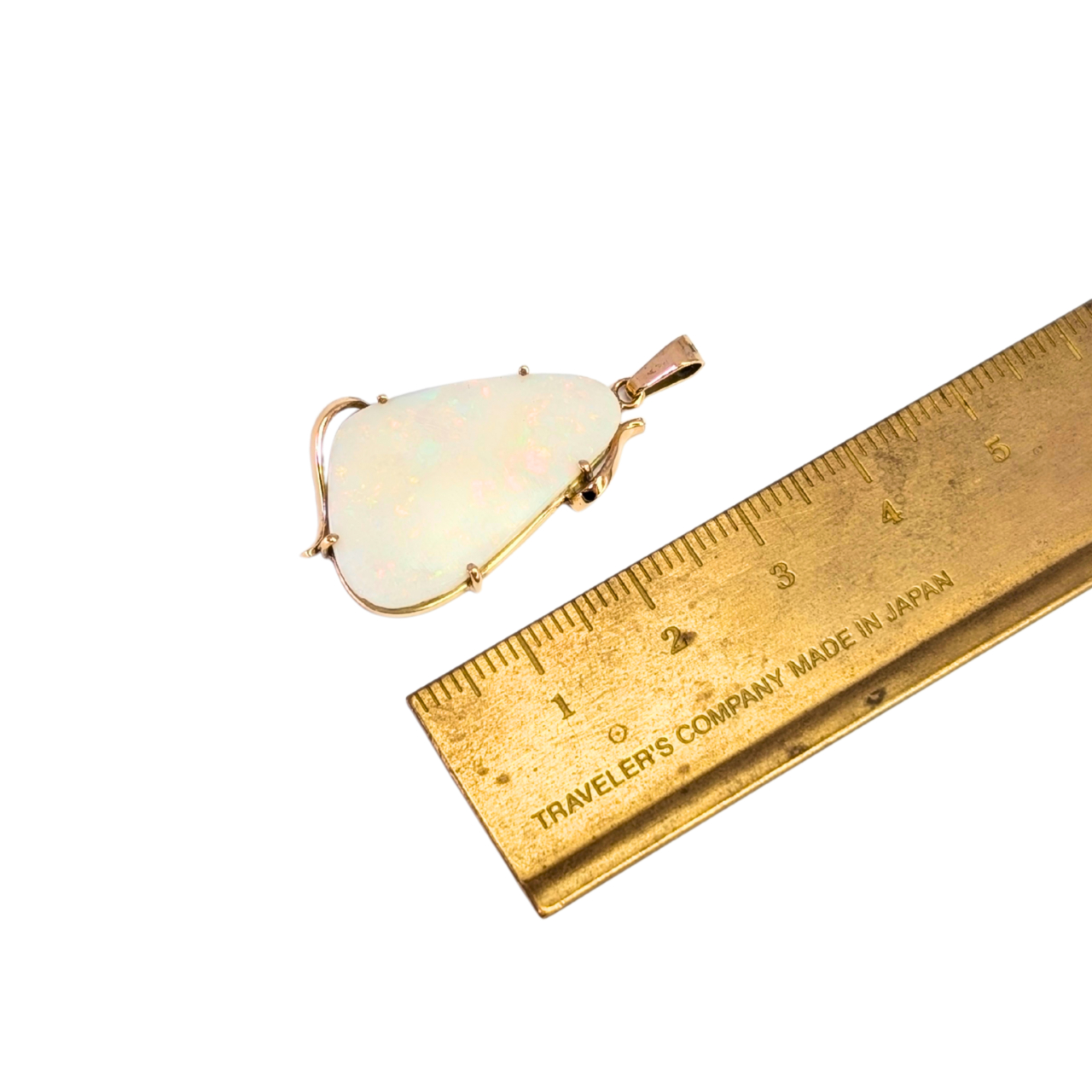 14ct Yellow Gold Solid Opal Pendant #67992 14ct Yellow Gold Solid Opal Pendant #67992 - Image 3