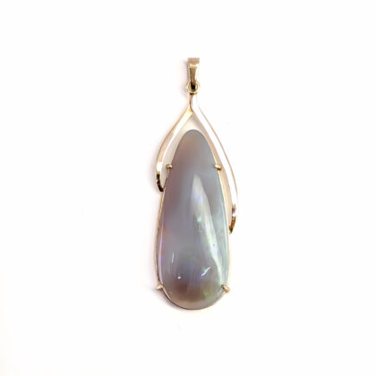 14ct Yellow Gold Solid Opal Pendant #68005