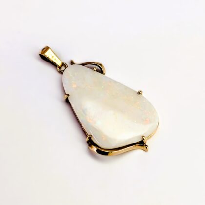 14ct Yellow Gold Solid Opal Pendant #67992