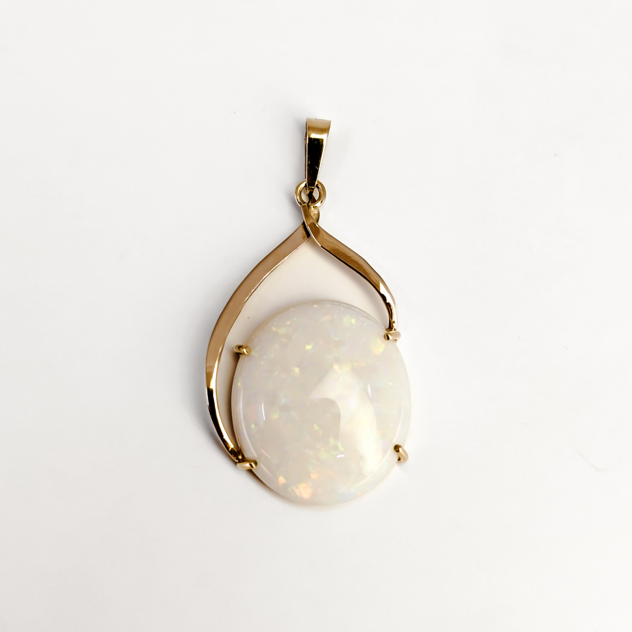 14ct Yellow Gold Solid White Opal Pendant #68009 14ct Yellow Gold Solid White Opal Pendant #68009