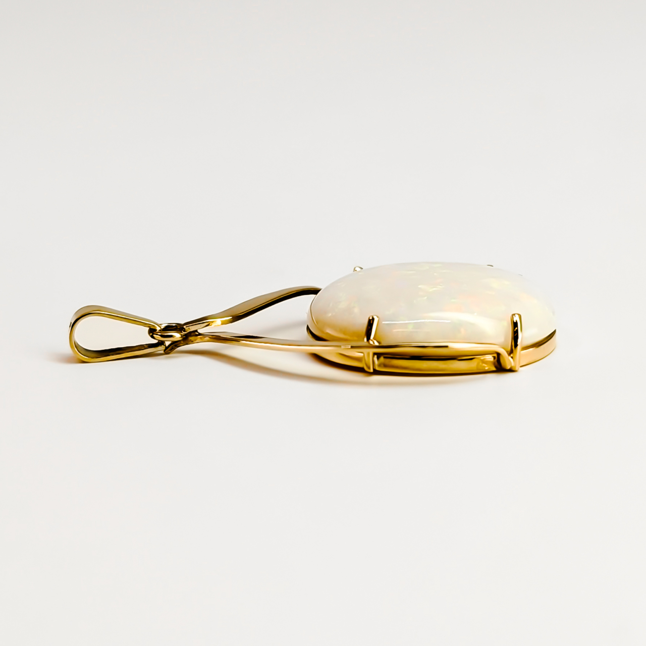 14ct Yellow Gold Solid White Opal Pendant #68009 14ct Yellow Gold Solid White Opal Pendant #68009 - Image 5