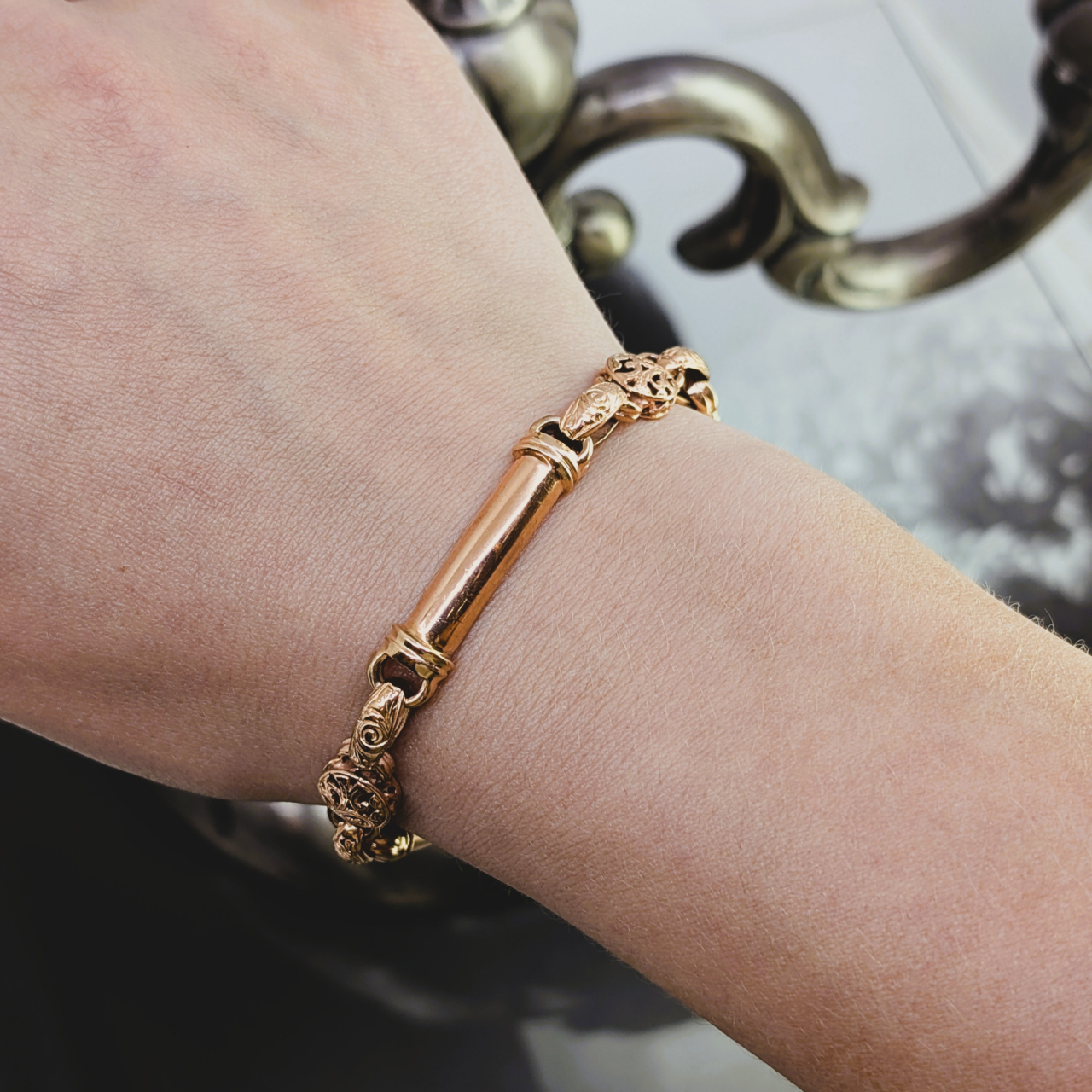 9ct Rose Gold Engraved Link Bracelet 18cm #68581 9ct Rose Gold Engraved Link Bracelet 18cm #68581 - Image 3