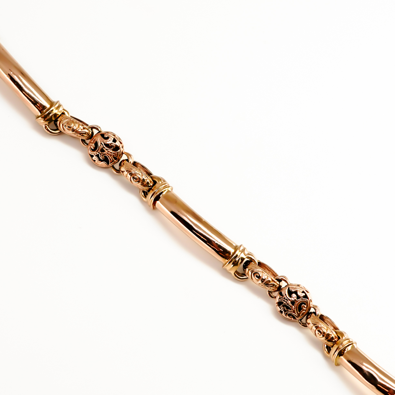 9ct Rose Gold Engraved Link Bracelet 18cm #68581 9ct Rose Gold Engraved Link Bracelet 18cm #68581 - Image 5