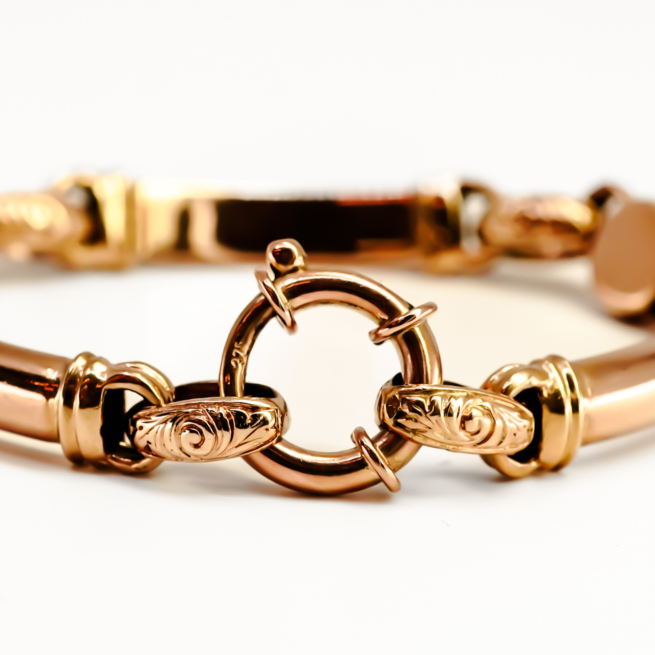 9ct Rose Gold Engraved Link Bracelet 18cm #68581 9ct Rose Gold Engraved Link Bracelet 18cm #68581 - Image 7