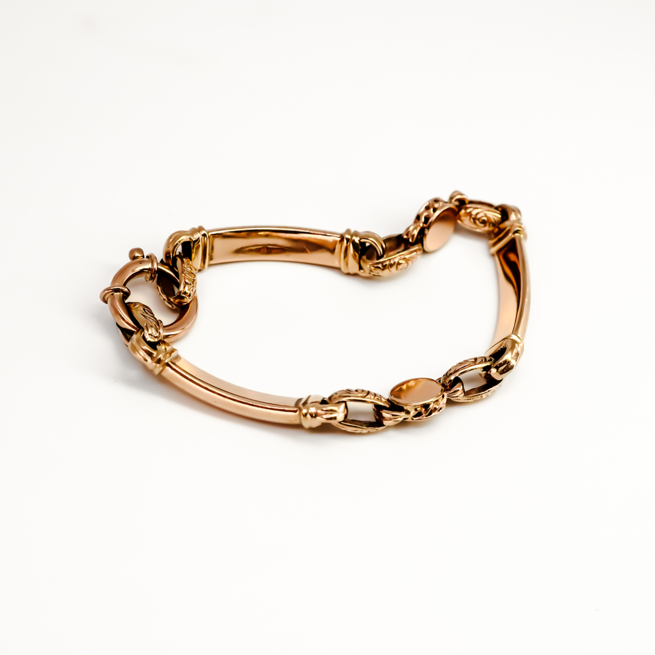 9ct Rose Gold Engraved Link Bracelet 18cm #68581 9ct Rose Gold Engraved Link Bracelet 18cm #68581 - Image 8