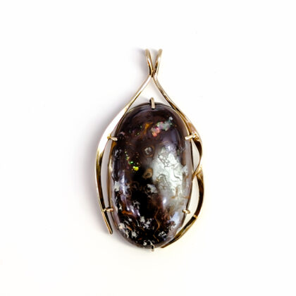 9ct Yellow Gold Australian Boulder Opal Pendant #67994