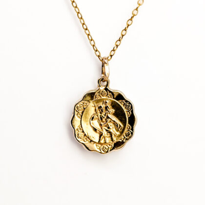 9ct Yellow Gold Saint Christopher Pendant 16.5mm #68669-1
