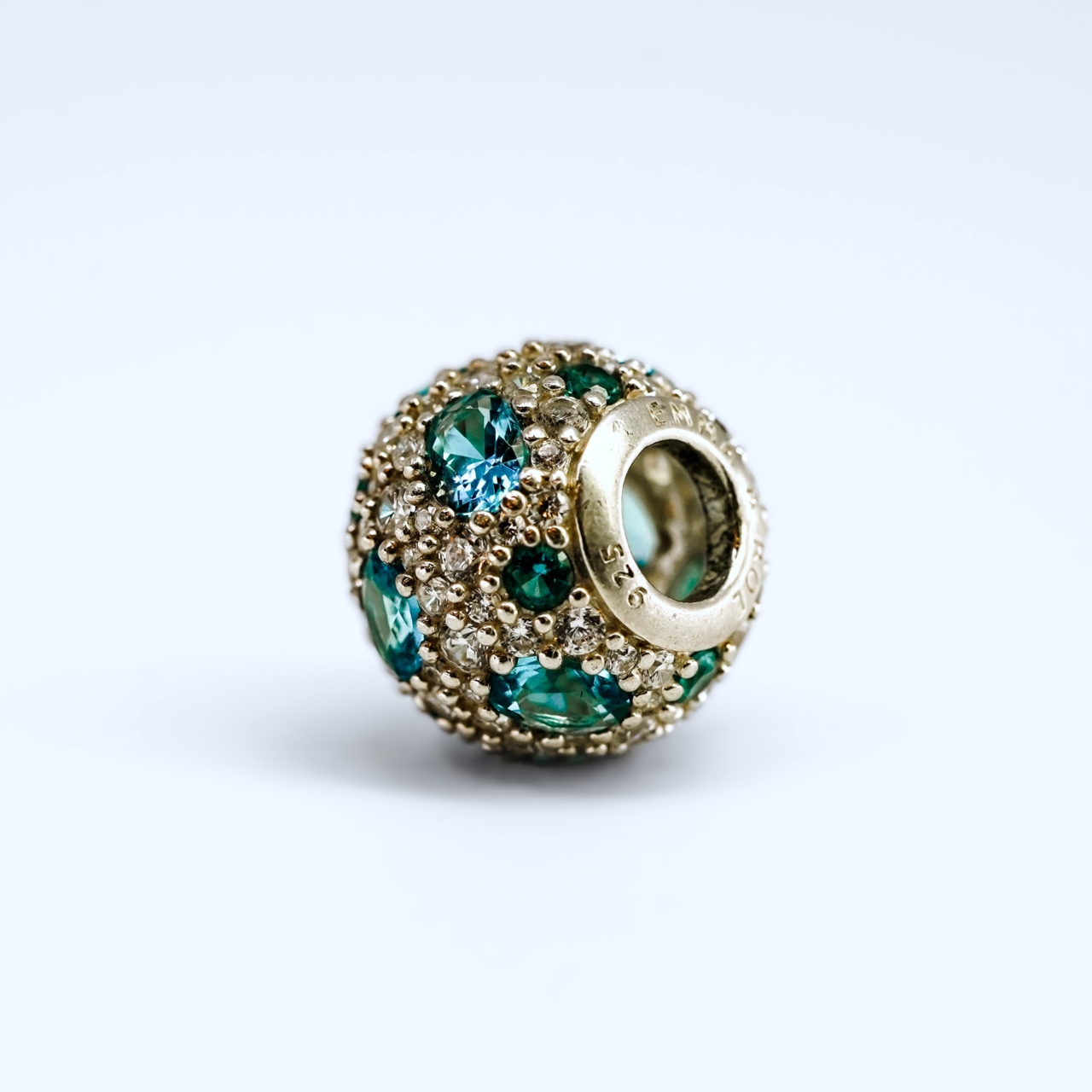 Emma & Roe Sterling Silver Cubic Zirconia Charm Bead #68763-1 Emma & Roe Sterling Silver Cubic Zirconia Charm Bead #68763-1