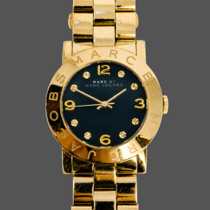 Marc by Marc Jacobs Amy Gold-Tone Watch MBM8619 | 36mm Dark Green-Blue Dial #68619