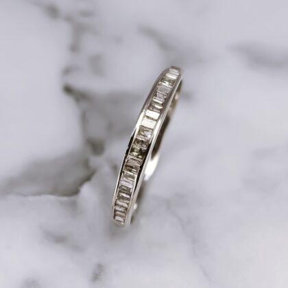 9ct White Gold Diamond Channel-Set Ring – Size Q½ #67512