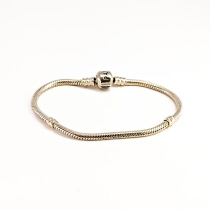 Pandora Sterling Silver Moments Snake Chain Bracelet – 18cm #68663