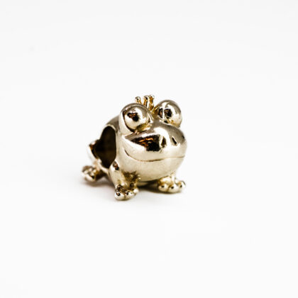 Pandora Sterling Silver and 14ct Yellow Gold Frog Prince Charm #67757-9