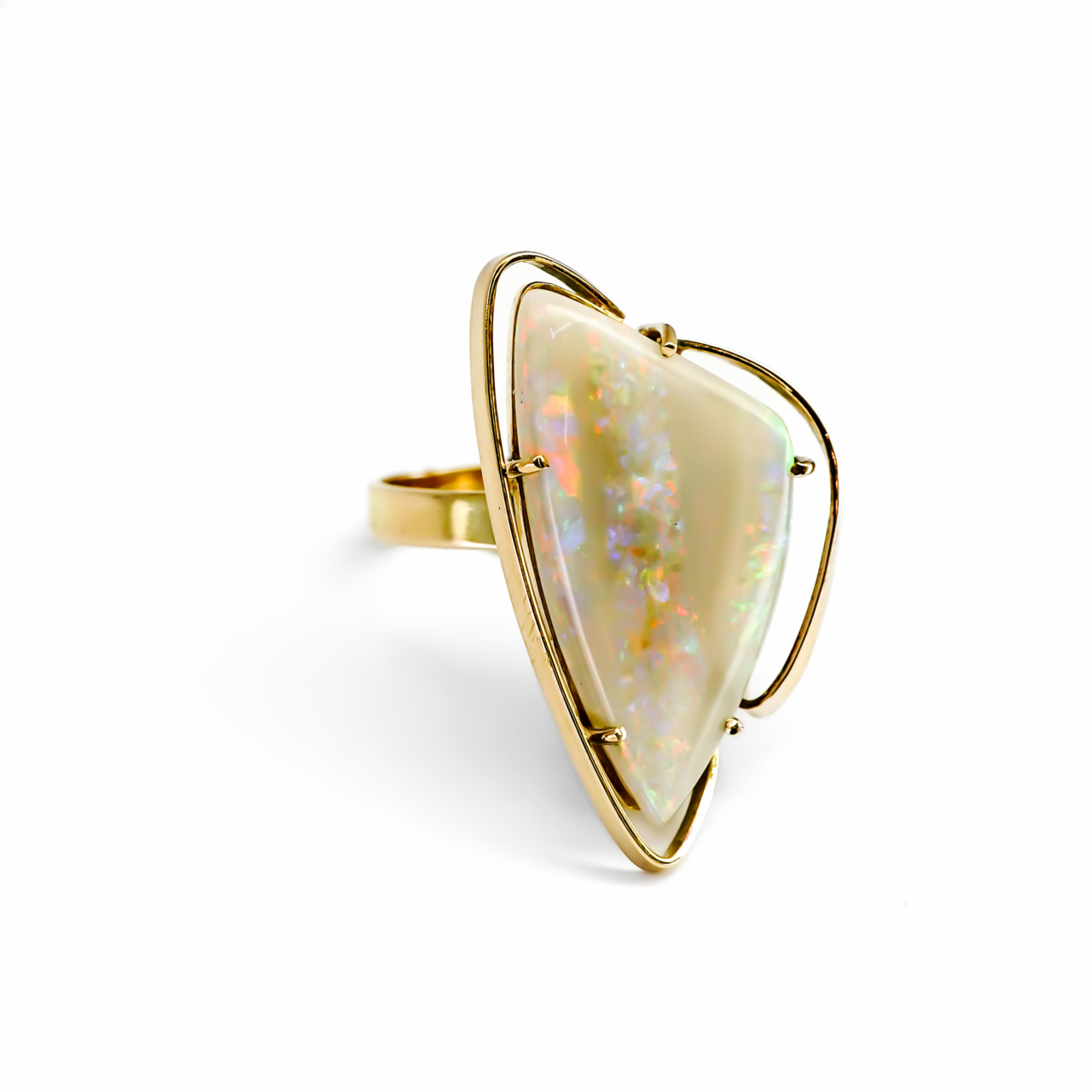14ct Yellow Gold Opal Ring – Valued at $3315 – Size P 1/2 #68000 14ct Yellow Gold Opal Ring – Valued at $3315 – Size P 1/2 #68000