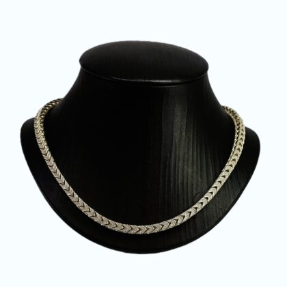 Sterling Silver Large Gem-Set Box Chain – 56cm – 82.0g – 5.3mm Wide #68498