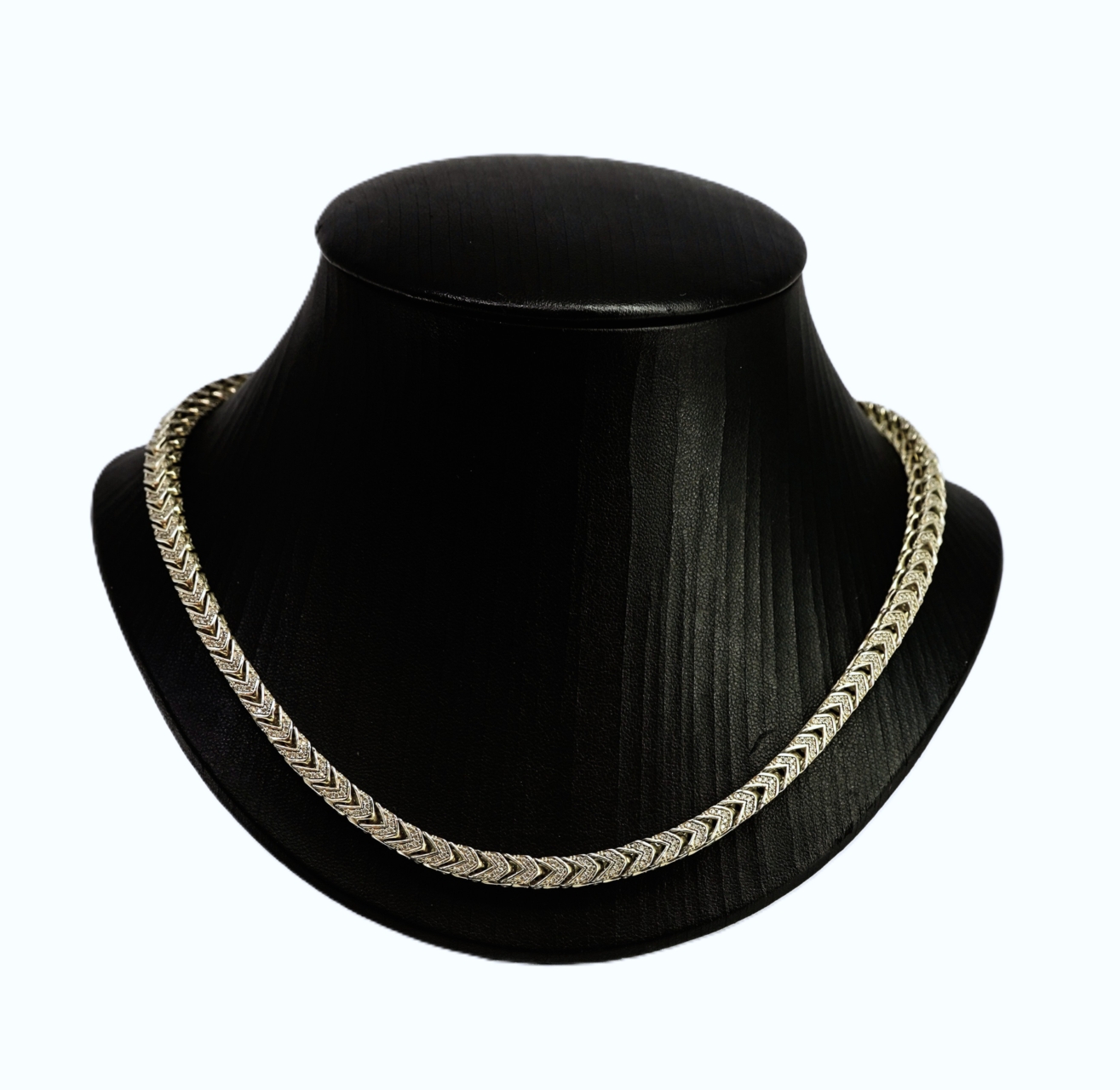 Sterling Silver Large Gem-Set Box Chain – 56cm – 82.0g – 5.3mm Wide #68498 Sterling Silver Large Gem-Set Box Chain – 56cm – 82.0g – 5.3mm Wide #68498