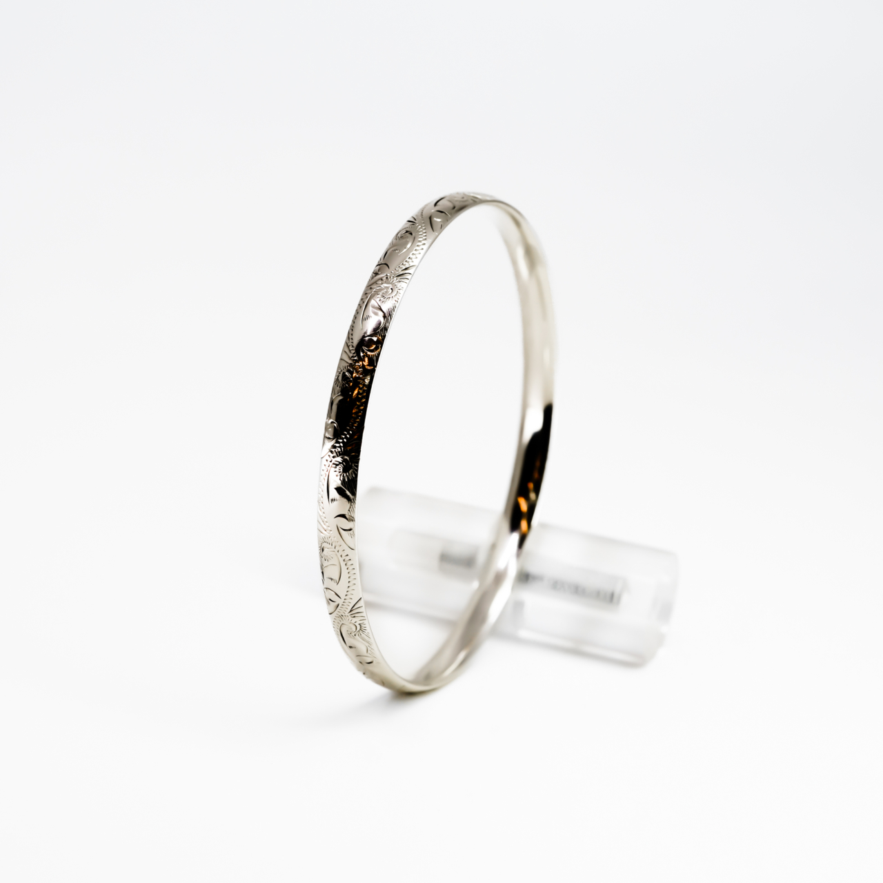 Sterling Silver Ornate Round Bangle 65mm #68563 Sterling Silver Ornate Round Bangle 65mm #68563 - Image 5